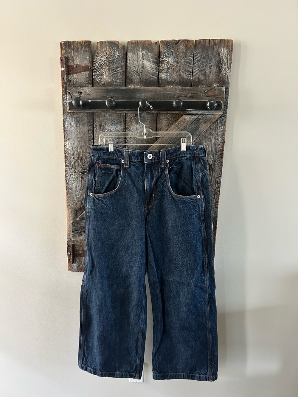 Men's BDG Relaxed Wide-Leg Jeans in Dark Blue